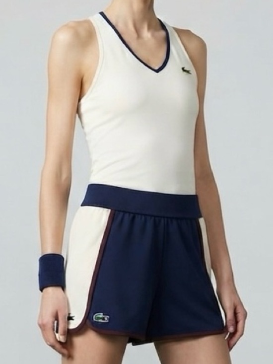 Lacoste Pants - Lacoste 2026 Collection - Stretch Sport Shorts in Navy, Cream and Burgundy